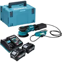 Makita BO 001 CGM201 Ponceuse excentrique sans fil 40 V max. 125 mm 5,0 mm Course Brushless + 2x batterie 4,0 Ah + chargeur + Makpac