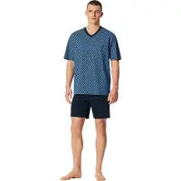 Schiesser Pyjama court 'Comfort Nightwear' bleu / bleu marine