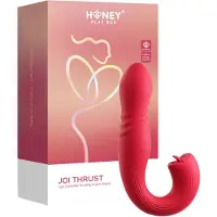 Honey Play Box Joi Thrust 2 - Vibromasseur à langue à poussée contrôlé par application (rouge)
