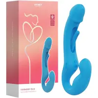 Honey Play Box Harmony Duo - Vibromasseur langue connecté avec harnais, contrôlé par application (bleu)
