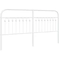 vidaXL Tête de lit de rechange en métal blanc 180 cm