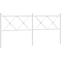 vidaXL Tête de lit de rechange en métal blanc 180 cm