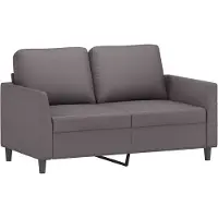 vidaXL Canapé à 2 places Gris 120 cm Similicuir