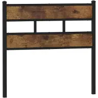 vidaXL Tête de lit de rechange Chêne fumé 80 cm Fer et bois