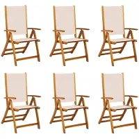 vidaXL Chaises de jardin 6 pcs. Pliable Bois massif Acacia et Textilène