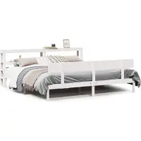 vidaXL Lit en bois massif sans matelas Blanc 180x200 cm pin