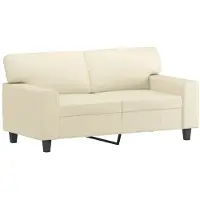 vidaXL Canapé 2 places crème 120 cm similicuir