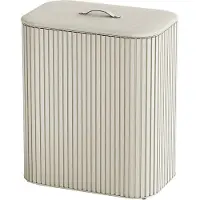 Joseph Joseph Tota Luxe Panier à linge 90L , 2 compartiments, idéal pour séparer les vêtements, avec couvercle de tissu, poignée de cuir, poches amovibles, design élégant - ecru Ask ChatGPT