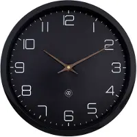 Nextime 7373ZW Horloge murale à quartz NXT ECO, diamètre : 300 mm, noire