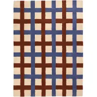Broste Copenhagen Tapis Edith bleu/beige - 200x300cm