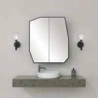 Skye Decor , Quartz Cabinet - Black, Armoires de salle de bains, Armoires de salle de bains, Noir, MDF, 50 x 45 x 12 cm