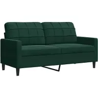 vidaXL Canapé 2 places vert foncé 140 cm velours