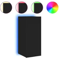 vidaXL Armoire TV murale avec lampes LED Noir 30,5x35x70 cm