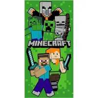 Procos Minecraft Strandtuch Grün - 70x140 cm (140 x 70 cm)