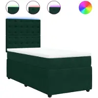 vidaXL Lit boxspring avec matelas vert foncé 90x200 cm velours
