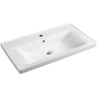 Aqualine Ceramics - Sava lavabo 800x460 mm, avec 1 point d'amorçage, blanc 2080
