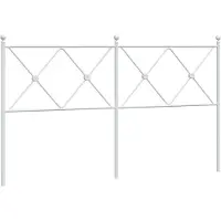 vidaXL Tête de lit de rechange en métal blanc 160 cm