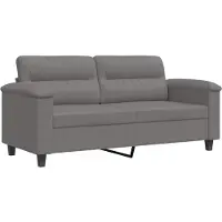 vidaXL Canapé 2 places gris foncé 140 cm Tissu microfibre