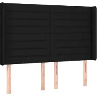 vidaXL Tête de lit avec oreilles noir 147x16x118/128 cm Tissu