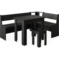 Vicco Groupe de banquettes d'angle Roman Noir 180x120cm avec table, Model 40260