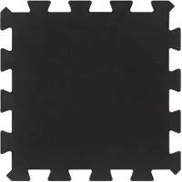 DKD Home Decor Dalles de sol en caoutchouc 9 pcs. noir 16 mm 30x30 cm