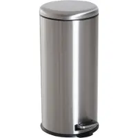 Aosom Poubelle à pédale inox argent 30L