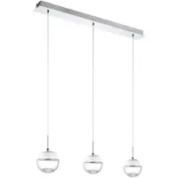 Eglo 93784 Montefio 1 LED Lampe à suspendre 3 flammes blanc clair chrome