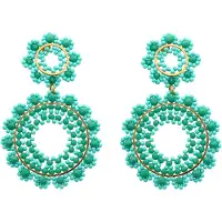 IZIA Boucles d'oreilles turquoise / or