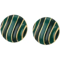 Gaya Boucles d'oreilles or / vert foncé / noir