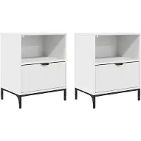 vidaXL Tables de chevet 2 pcs Blanc 49 x 36 x 61 cm Bois d'ingénierie