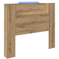 vidaXL Tête de lit avec espace de rangement et éclairage LED, en bois d'ingénierie « Artisan Oak »