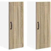 vidaXL Armoire murale LUCCA, lot de 2, chêne Sonoma, 30 x 31 x 80 cm