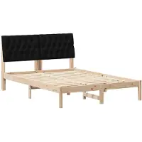 vidaXL Cadre de lit avec tête de lit rembourrée brun 150 x 200 cm
