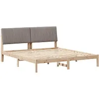 vidaXL Cadre de lit avec tête de lit Marron 180 x 200 cm Pin massif