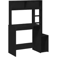 vidaXL Bureau avec étagère noir 100x45x140 cm Bois composite