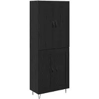 vidaXL Meuble haut, 2 pièces, noir, imitation chêne, 69,5 x 34 x 180 cm