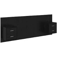 vidaXL Tête de lit avec armoire 3 pcs noir imitation chêne bois composite