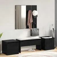 vidaXL Ensemble de meubles d'entrée 6 pcs Chêne noir 80 x 31 x 40 cm