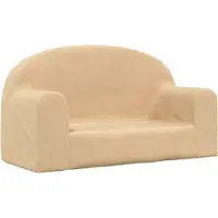 vidaXL Canapé pour enfants 2 places Crème Peluche douce