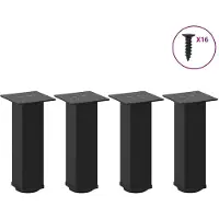 vidaXL Pieds de table basse 4 pcs. noir 42-44 cm acier
