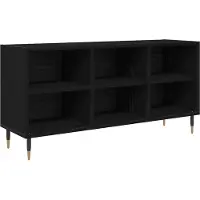 vidaXL Meuble TV noir imitation chêne 103,5 x 30 x 50 cm