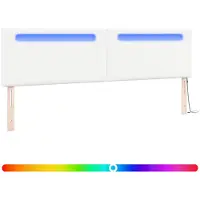 vidaXL Tête de lit LED, blanc, similicuir