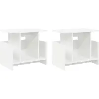 vidaXL Support TV 2 pcs Blanc 50 x 35 x 45 cm Bois composite