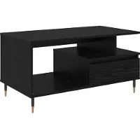 vidaXL Table basse noire imitation chêne 90 x 49 x 45 cm Bois composite