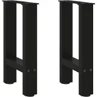 vidaXL Pieds de table basse noir 2 pcs. 38x(42-43) cm acier