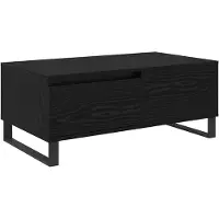 vidaXL Table basse noire imitation chêne 90 x 50 x 36,5 cm Bois composite