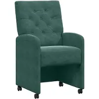 vidaXL Chaises de salle à manger à roulettes, lot de 2, vert foncé, 58 x 67 x 97 cm