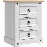 vidaXL Table de chevet avec tiroir Blanc 53 x 39 x 66 cm Pin massif