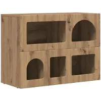 vidaXL Meuble de rangement ELST, bois imitation chêne artisanal, 80,5 x 35 x 59 cm, panneaux de particules