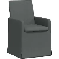 vidaXL - 2 chaises de salle à manger, tissu, gris foncé, 57 x 67 x 95 cm